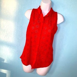 Lucky Brand Collared Sleeveless Button Down